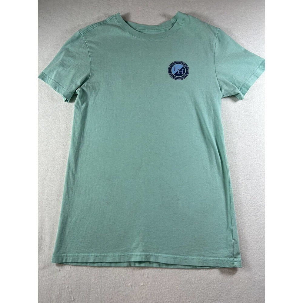 Fish Hippie Fine Outdoor Seersucker & Saltwater tshirt green size xsmall women